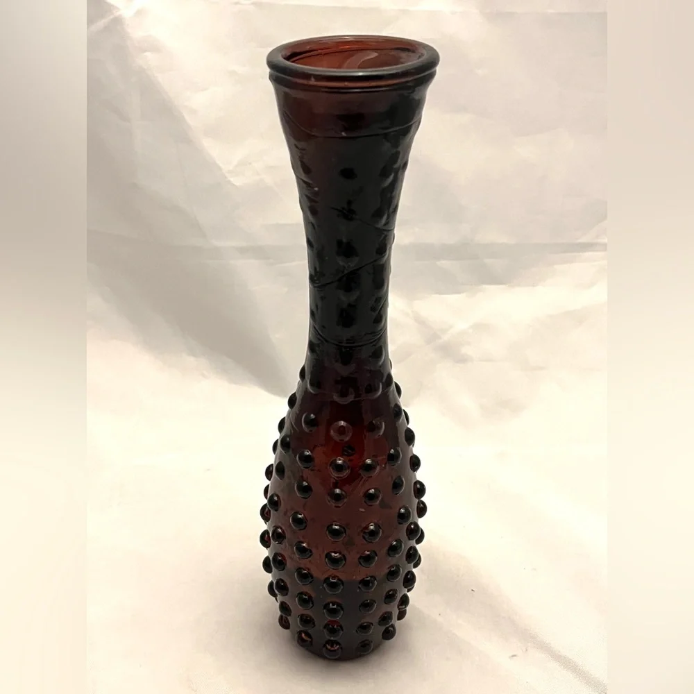 Mid-Century Amethyst Hobnail Bud Vase, Vintage, EUC